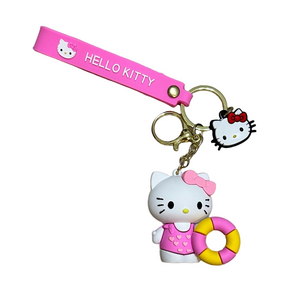 Hello Kitty Pool Floatie Keychain Charm Sanrio Accessory for Bag or Keys New